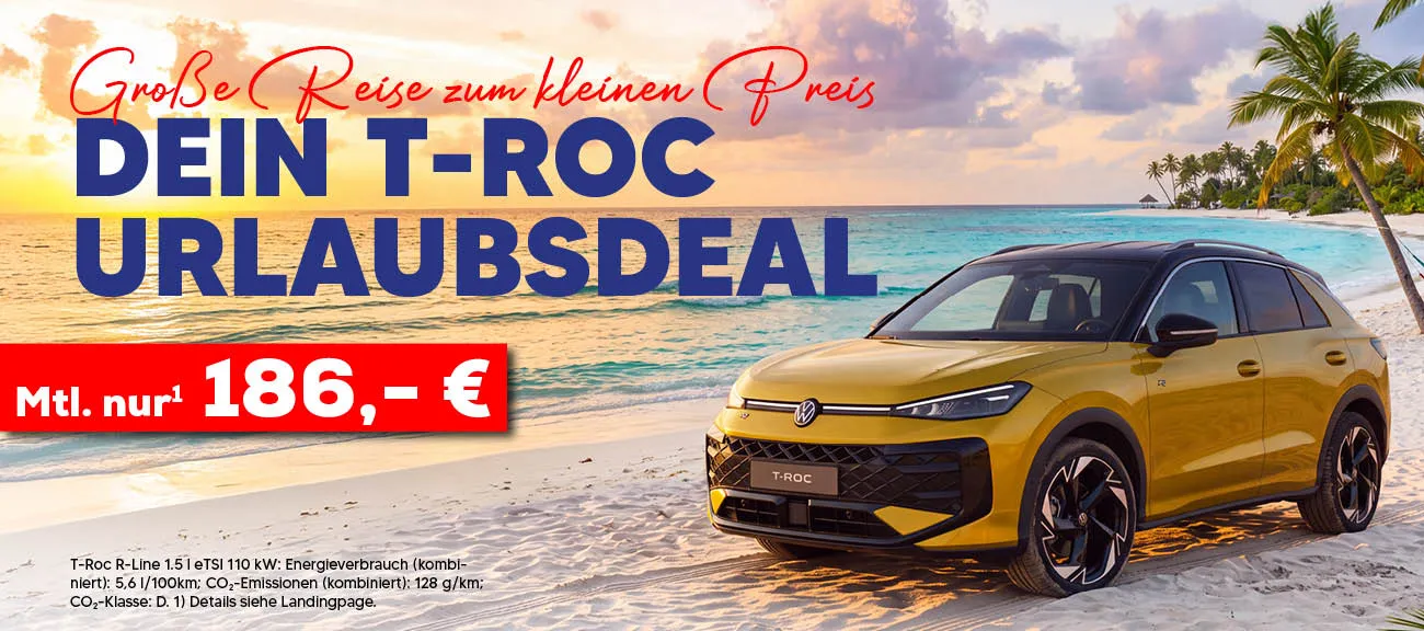 Slider T-Roc Urlaubsdeal